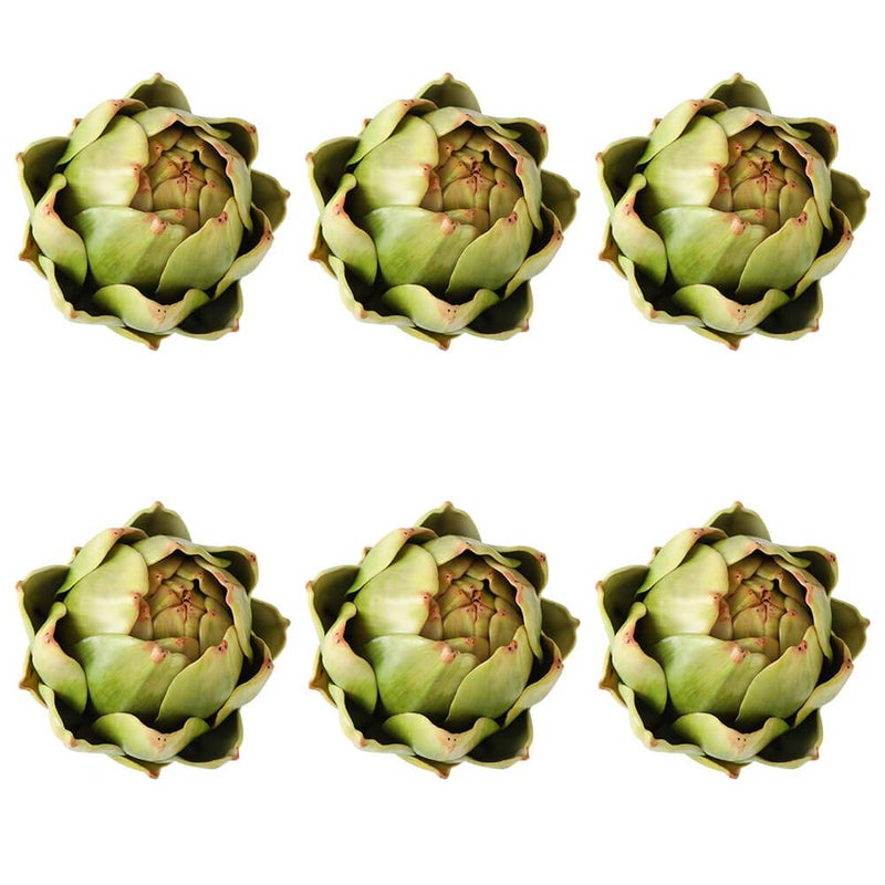 GiftYou 6-Pack Large Artificial Artichoke Fake Vegetables and Fruits for Kitchen Decorations (Green) - Image 1